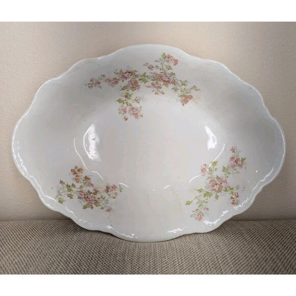 Antique Homer Laughlin Hudson 1912 Floral Small Tray Platter Serving Dish Newell - Picture 1 of 9